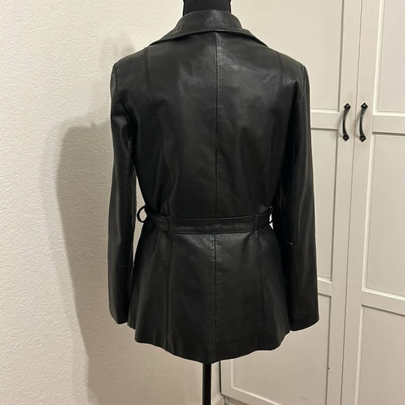 Identification Vintage Y2K Leather Jacket, Zip up, Black - Picture 2 of 12